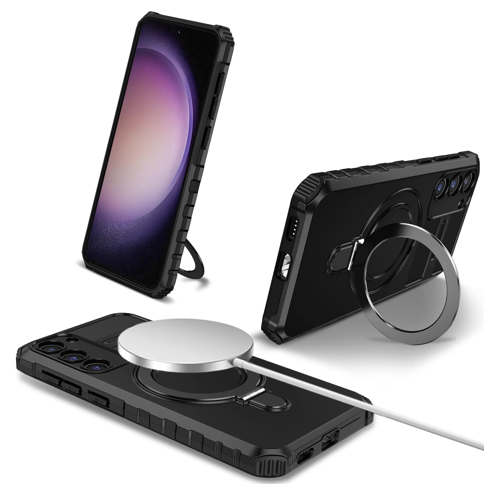 For Samsung Galaxy S23 Magnetic Phone Case Kickstand PC TPU Rugged Protective Cover For Samsung Galaxy S23 Magnetic Phone Case Kickstand PC TPU Rugged Protective Cover